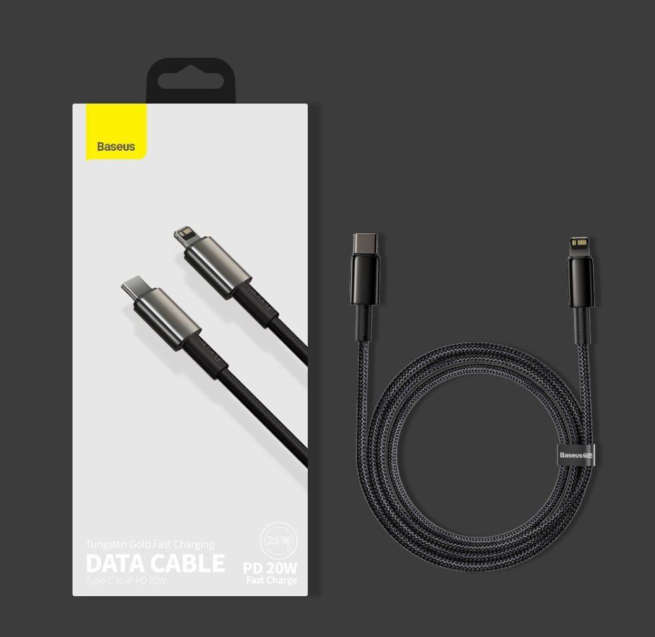 Cable Baseus Baseus CATLWJ-A01 Lightning - USB-C PD 20W 480Mb/s 2m cable - black