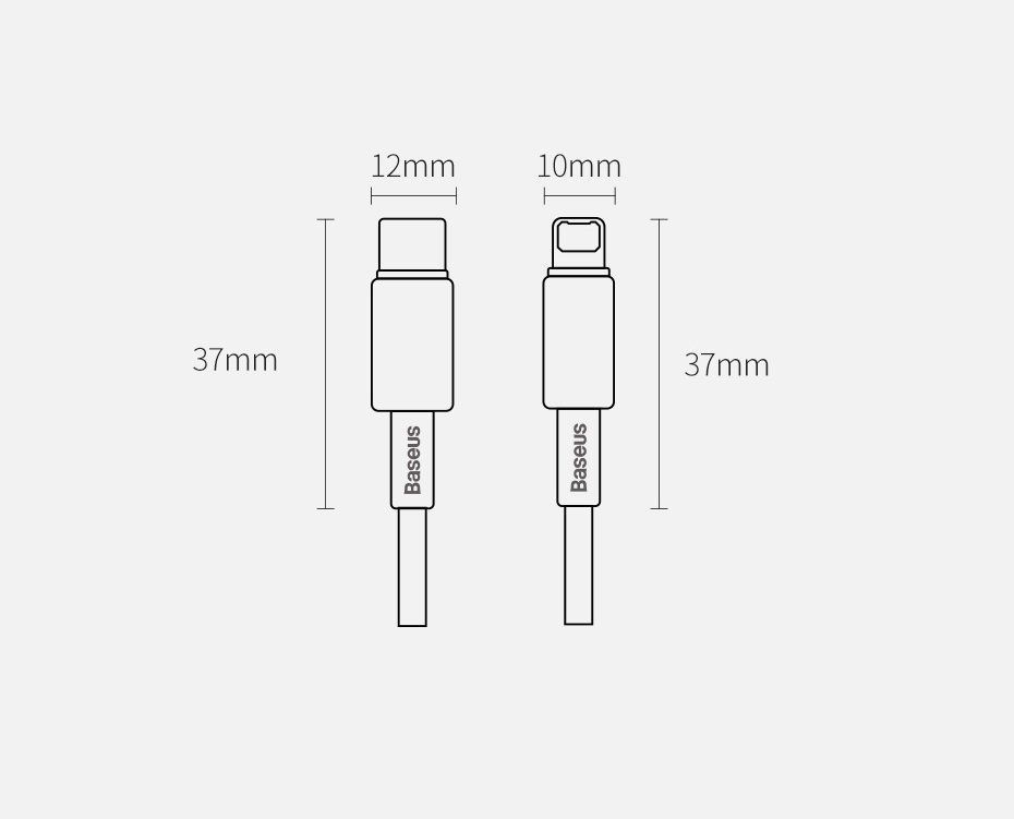 Cable Baseus Baseus CATLWJ-A01 Lightning - USB-C PD 20W 480Mb/s 2m cable - black