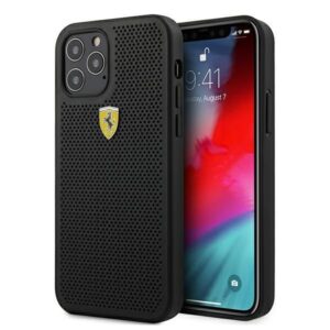 Aizmugurējais vāciņš Ferrari  Ferrari FESPEHCP12LBK iPhone 12 Pro Max 6.7" black/black hardcase On Track Perforated