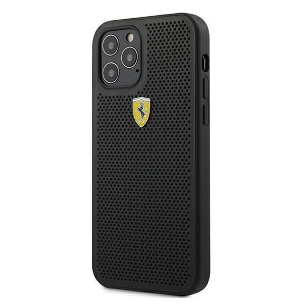 Tagakaaned Ferrari Ferrari FESPEHCP12MBK iPhone 12/12 Pro 6.1" black/black hardcase On Track Perforated