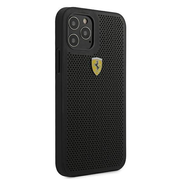 Tagakaaned Ferrari Ferrari FESPEHCP12MBK iPhone 12/12 Pro 6.1" black/black hardcase On Track Perforated