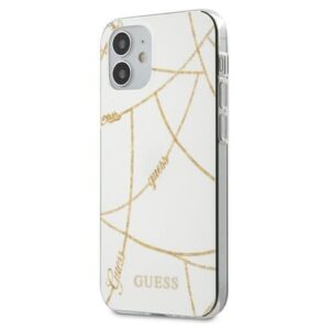 Aizmugurējais vāciņš Guess  Guess GUHCP12SPCUCHWH iPhone 12 mini 5.4" white/white hardcase Gold Chain Collection 