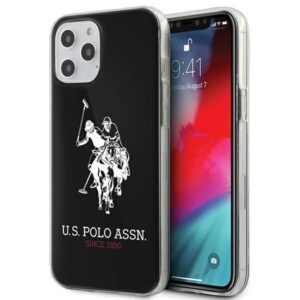 Aizmugurējais vāciņš U.S. Polo PU  US Polo USHCP12LTPUHRBK iPhone 12 Pro Max 6,7" czarny/black Shiny Big Logo 