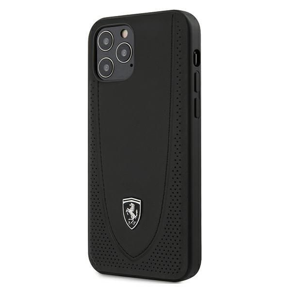 Back panel cover Ferrari Ferrari FEOGOHCP12MBK iPhone 12/12 Pro 6.1" black/black hardcase Off Track Perforated
