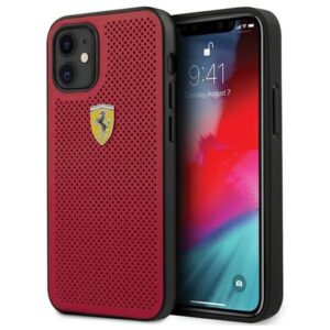 Aizmugurējais vāciņš Ferrari  Ferrari FESPEHCP12SRE iPhone 12 mini 5.4" red/red hardcase On Track Perforated