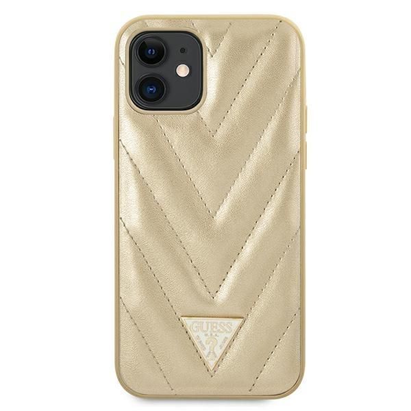 Aizmugurējais vāciņš Guess Guess GUHCP12SPUVQTMLBE iPhone 12 mini 5.4" gold/gold hardcase V-Quilted Collection