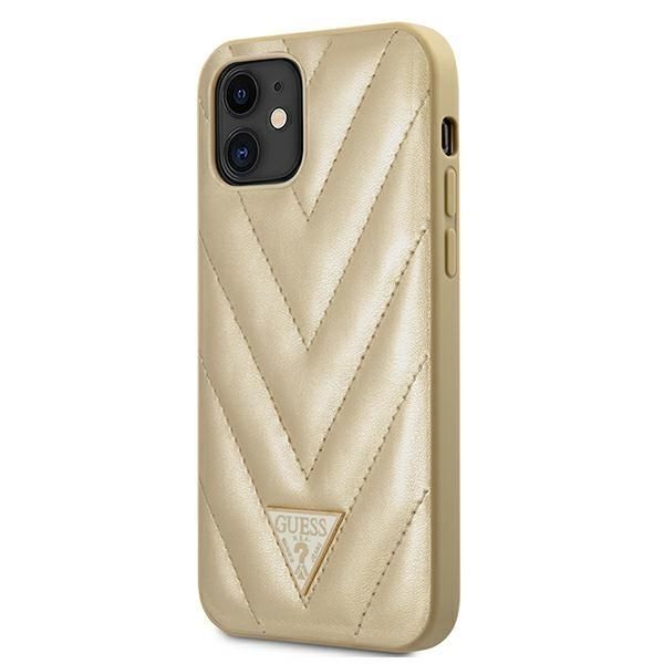 Aizmugurējais vāciņš Guess Guess GUHCP12SPUVQTMLBE iPhone 12 mini 5.4" gold/gold hardcase V-Quilted Collection