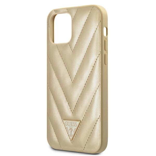 Aizmugurējais vāciņš Guess Guess GUHCP12SPUVQTMLBE iPhone 12 mini 5.4" gold/gold hardcase V-Quilted Collection