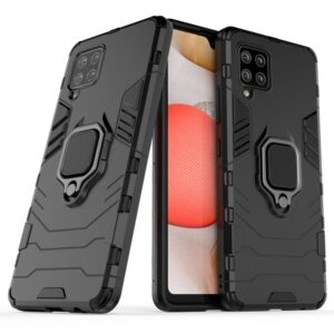 Nugarėlės dėklai Hurtel  Ring Armor Case Kickstand Tough Rugged Cover for Samsung Galaxy A42 5G black 
