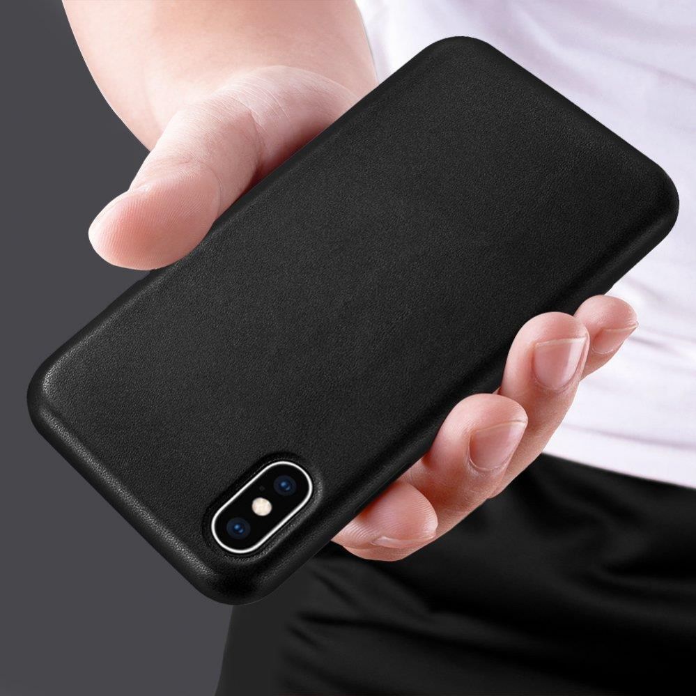 Aizmugurējais vāciņš Hurtel ECO Leather case cover for iPhone 12 Pro Max black