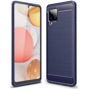 Aizmugurējais vāciņš Hurtel  Carbon Case Flexible Cover TPU Case for Samsung Galaxy A42 5G blue 