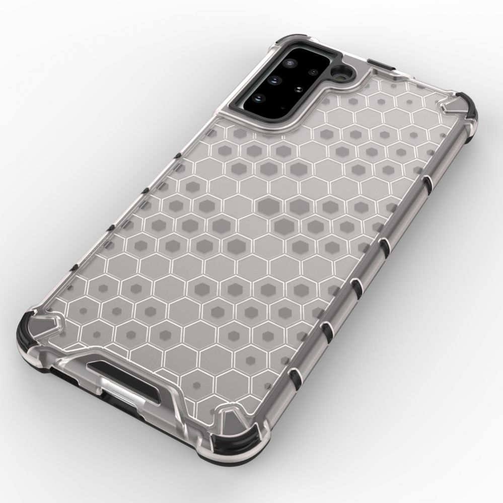 Aizmugurējais vāciņš Hurtel Honeycomb Case armor cover with TPU Bumper for Samsung Galaxy S21+ 5G (S21 Plus 5G) black