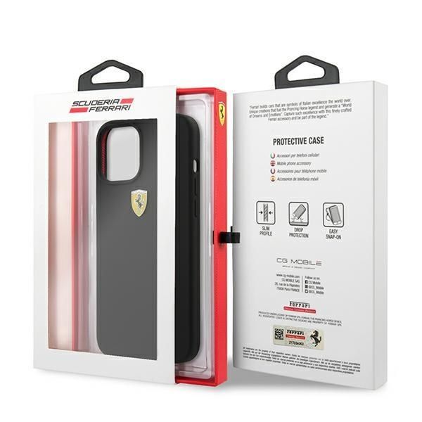 Tagakaaned Ferrari Ferrari FESSIHCP12LBK iPhone 12 Pro Max 6.7" black/black hardcase On Track Silicone