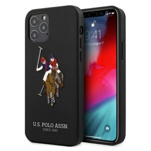 Aizmugurējais vāciņš U.S. Polo PU  US Polo USHCP12MPUGFLBK iPhone 12/12 Pro 6.1" black/black Polo Embroidery Collection 