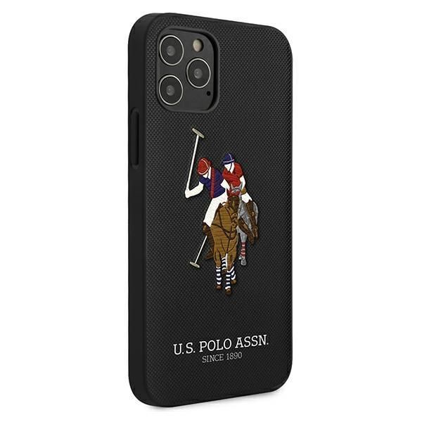 Nugarėlės dėklai U.S. Polo PU US Polo USHCP12MPUGFLBK iPhone 12/12 Pro 6.1" black/black Polo Embroidery Collection