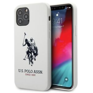 Aizmugurējais vāciņš U.S. Polo PU  US Polo USHCP12MSLHRWH iPhone 12/12 Pro 6,1" biały/white Silicone Collection 