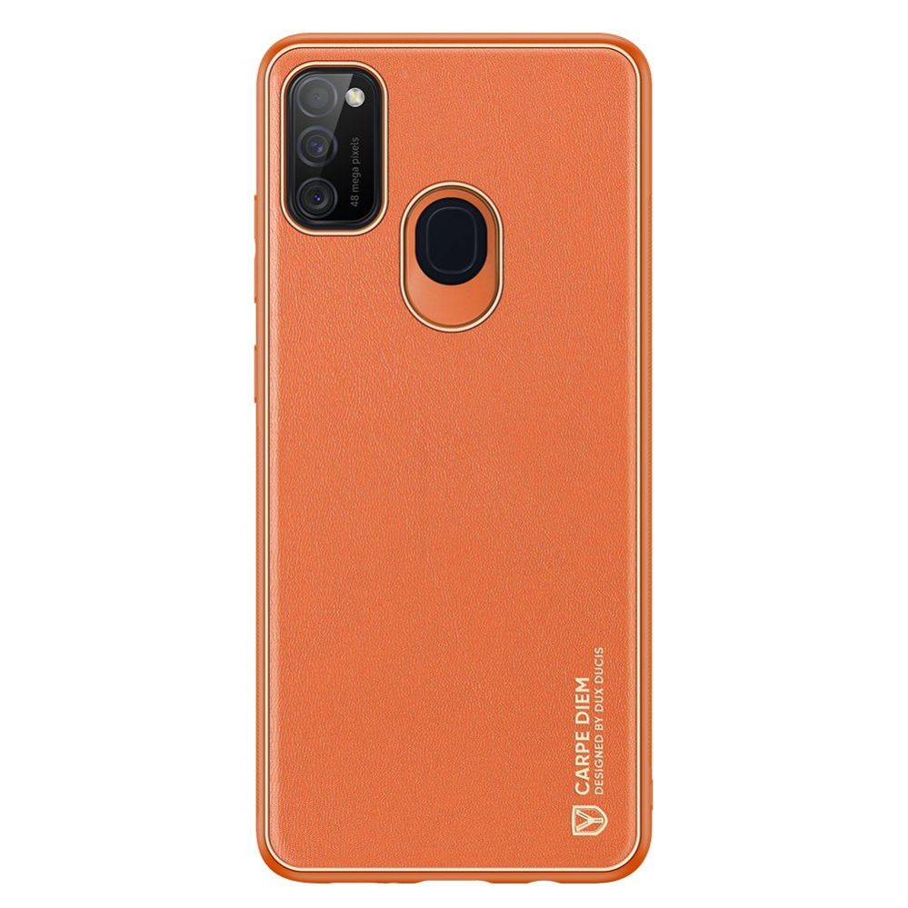 Back panel cover Dux Ducis Dux Ducis Yolo elegant case made of soft TPU and PU leather for Samsung Galaxy M30s orange