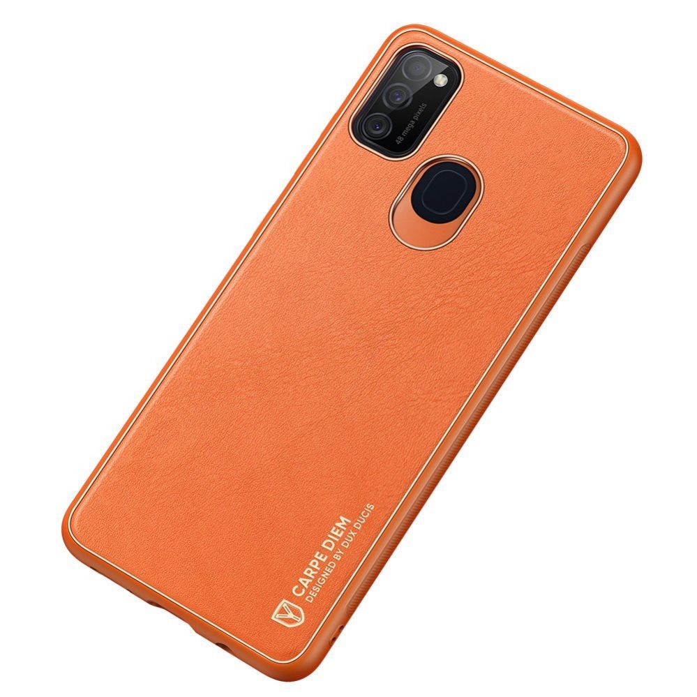 Back panel cover Dux Ducis Dux Ducis Yolo elegant case made of soft TPU and PU leather for Samsung Galaxy M30s orange
