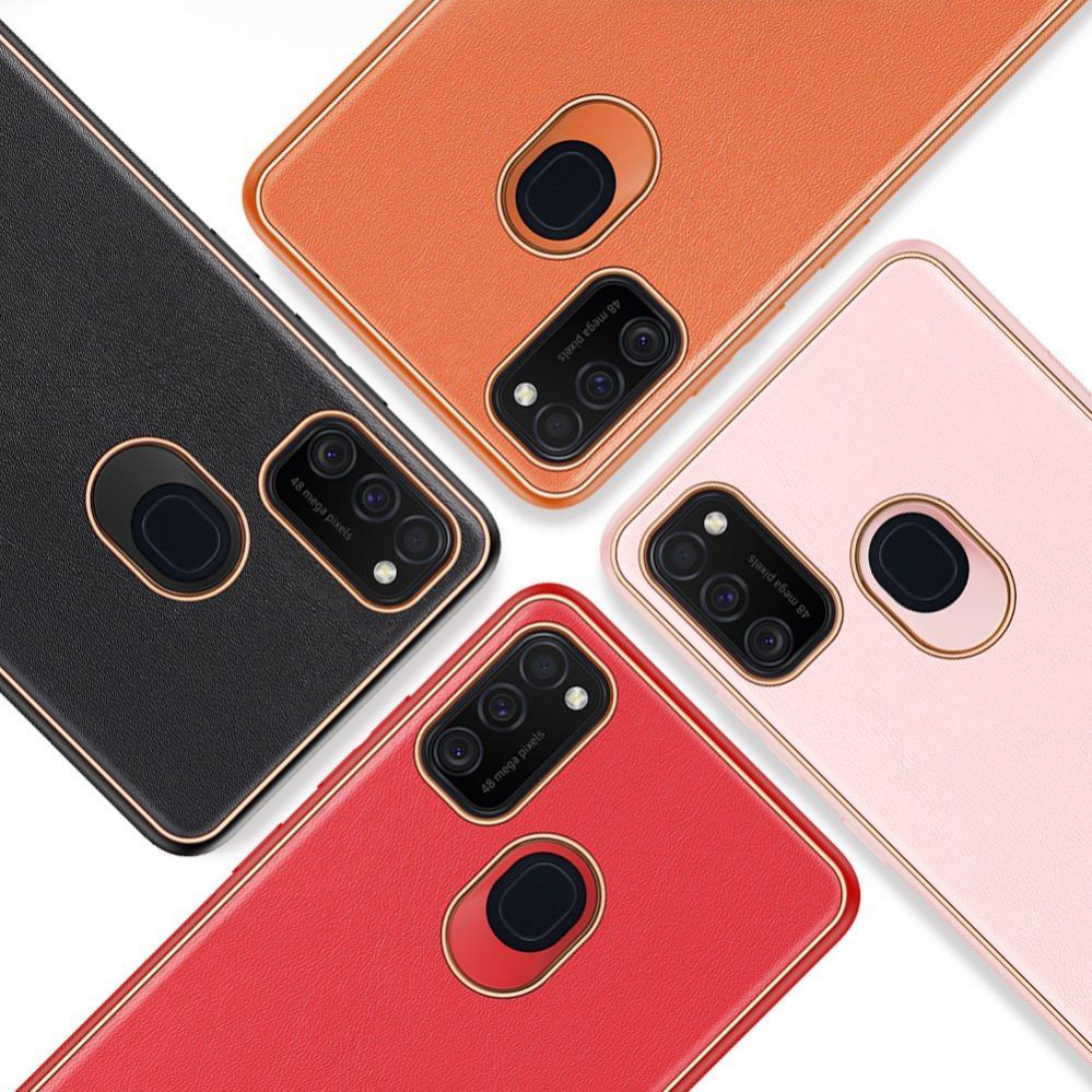 Back panel cover Dux Ducis Dux Ducis Yolo elegant case made of soft TPU and PU leather for Samsung Galaxy M30s orange