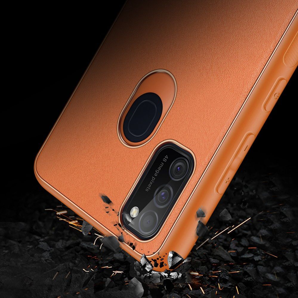 Back panel cover Dux Ducis Dux Ducis Yolo elegant case made of soft TPU and PU leather for Samsung Galaxy M30s orange