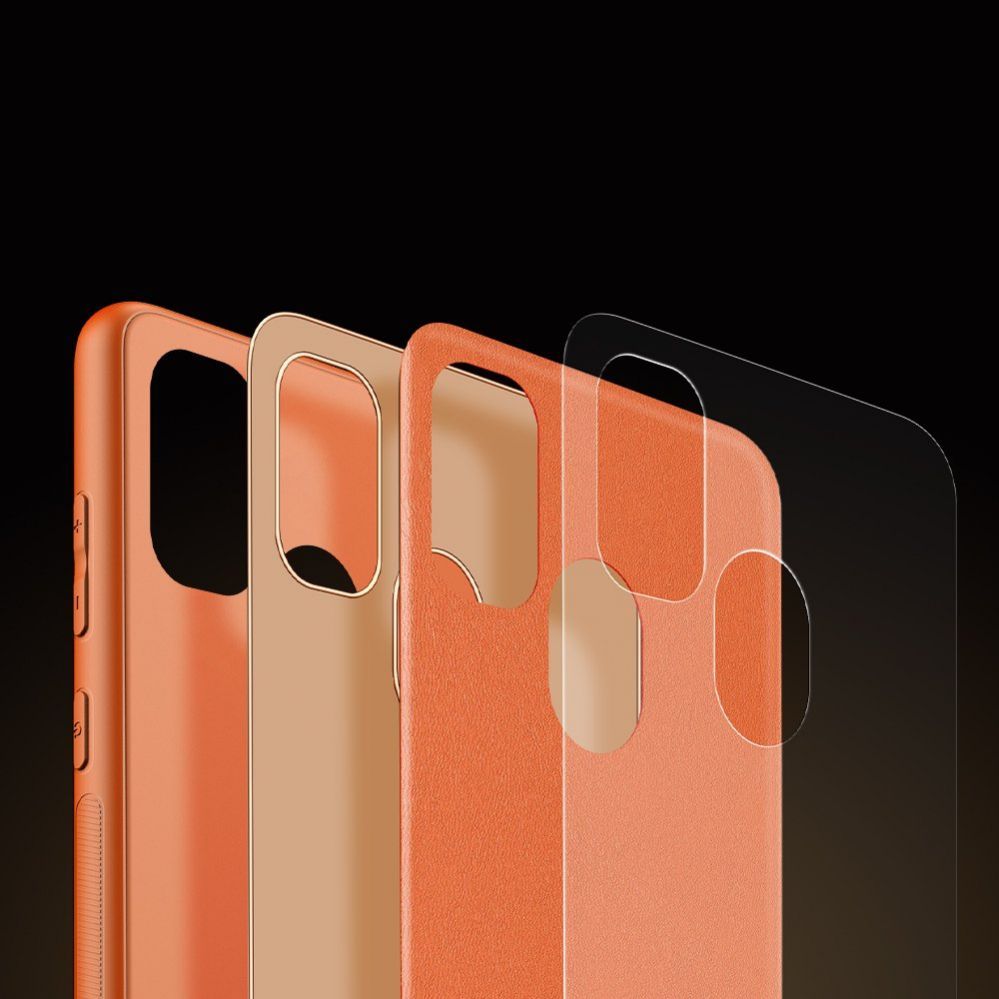 Back panel cover Dux Ducis Dux Ducis Yolo elegant case made of soft TPU and PU leather for Samsung Galaxy M30s orange