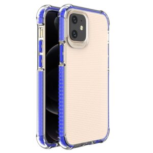Nugarėlės dėklai Hurtel  Spring Armor clear TPU gel rugged protective cover with colorful frame for iPhone 12 mini blue 