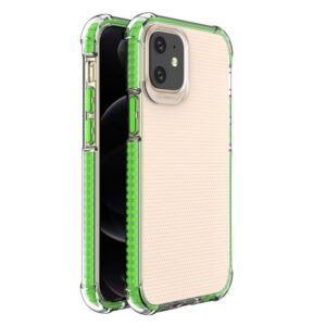 Nugarėlės dėklai Hurtel  Spring Armor clear TPU gel rugged protective cover with colorful frame for iPhone 12 mini green 
