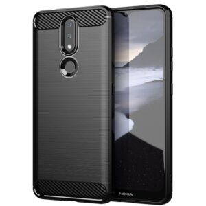 Aizmugurējais vāciņš Hurtel  Carbon Case Flexible Cover TPU Case for Nokia 2.4 black 