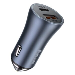 Adapteris Baseus  Baseus Golden Contactor Pro fast car charger USB Type C / USB 40 W Power Delivery 3.0 Quick Charge 4 + SCP FCP AFC gray (CCJD-0G)