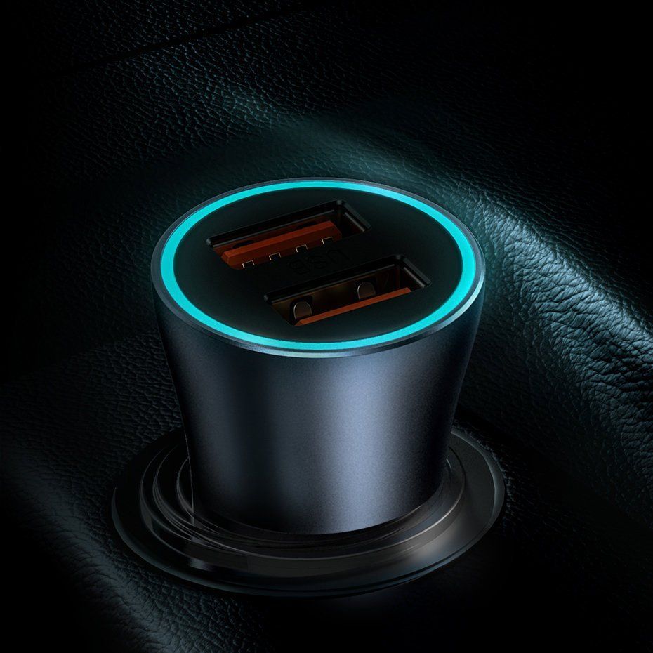 Adapter Baseus Baseus Golden Contactor Pro fast car charger USB Type C / USB 40 W Power Delivery 3.0 Quick Charge 4 + SCP FCP AFC gray (CCJD-0G)