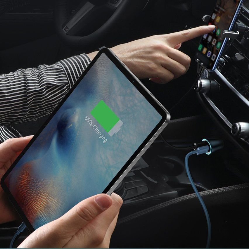 Adapter Baseus Baseus Golden Contactor Pro fast car charger USB Type C / USB 40 W Power Delivery 3.0 Quick Charge 4 + SCP FCP AFC gray (CCJD-0G)