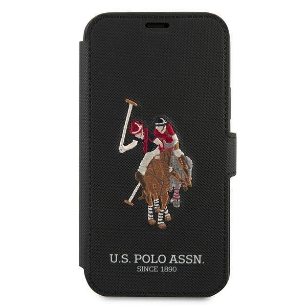 Back panel cover U.S. Polo PU US Polo USFLBKP12LPUGFLBK iPhone 12 Pro Max 6,7" czarny/black book Polo Embroidery Collection