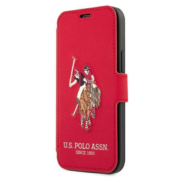 Nugarėlės dėklai U.S. Polo PU US Polo USFLBKP12LPUGFLRE iPhone 12 Pro Max 6,7" czerwony/red book Polo Embroidery Collection