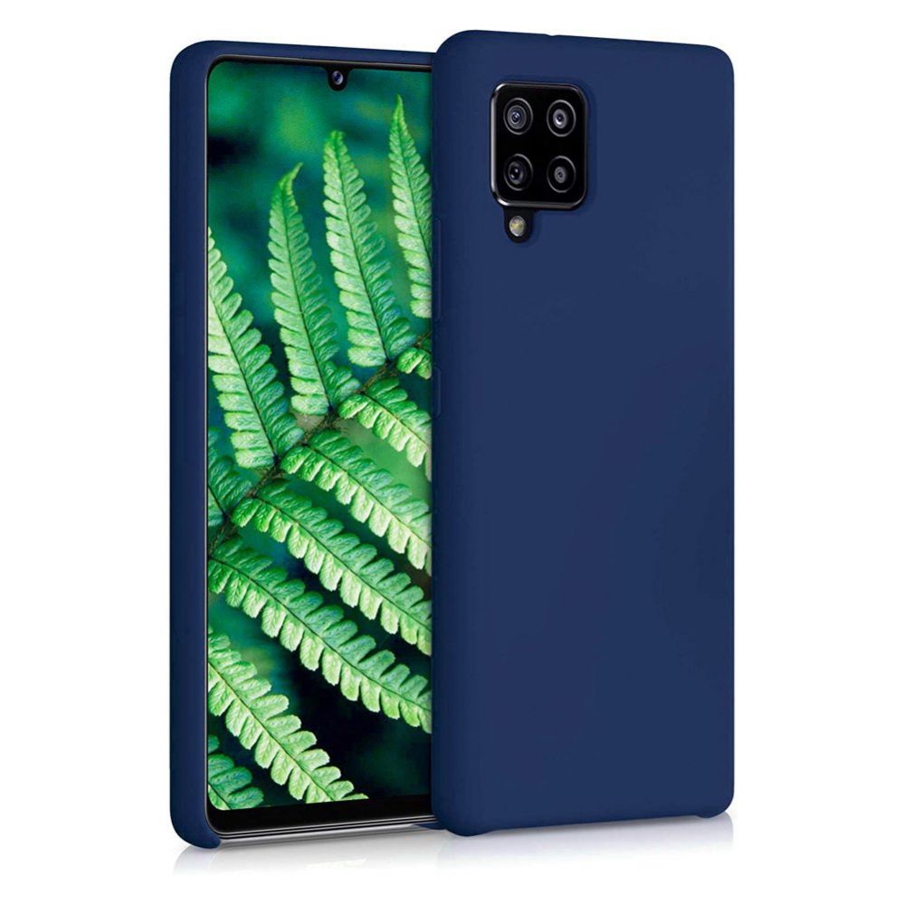Nugarėlės dėklai Hurtel Silicone Case Soft Flexible Rubber Cover for Samsung Galaxy A42 5G blue