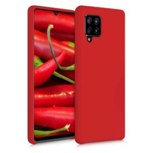 Nugarėlės dėklai Hurtel  Silicone Case Soft Flexible Rubber Cover for Samsung Galaxy A42 5G red 
