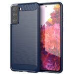 Tagakaaned Hurtel  Carbon Case Flexible Cover TPU Case for Samsung Galaxy S21+ 5G (S21 Plus 5G) blue 
