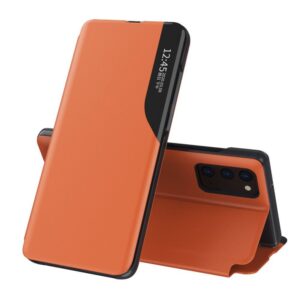 Aizmugurējais vāciņš Hurtel  Eco Leather View Case elegant bookcase type case with kickstand for Samsung Galaxy A72 4G orange 
