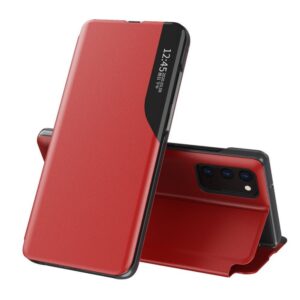 Aizmugurējais vāciņš Hurtel  Eco Leather View Case elegant bookcase type case with kickstand for Samsung Galaxy A72 4G red 