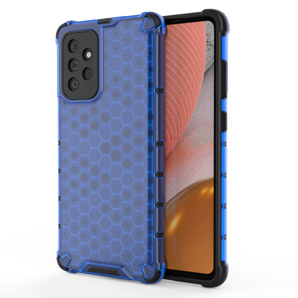 Aizmugurējais vāciņš Hurtel Honeycomb Case armor cover with TPU Bumper for Samsung Galaxy A72 4G blue