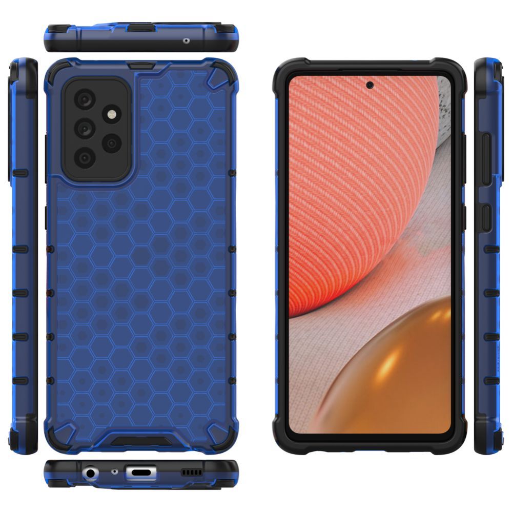 Aizmugurējais vāciņš Hurtel Honeycomb Case armor cover with TPU Bumper for Samsung Galaxy A72 4G blue