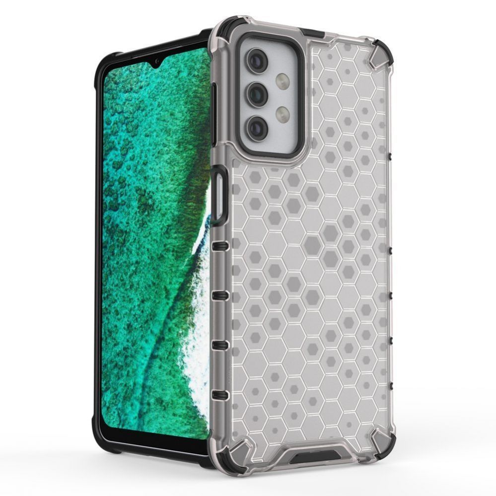 Aizmugurējais vāciņš Hurtel Honeycomb Case armor cover with TPU Bumper for Samsung Galaxy A32 5G transparent