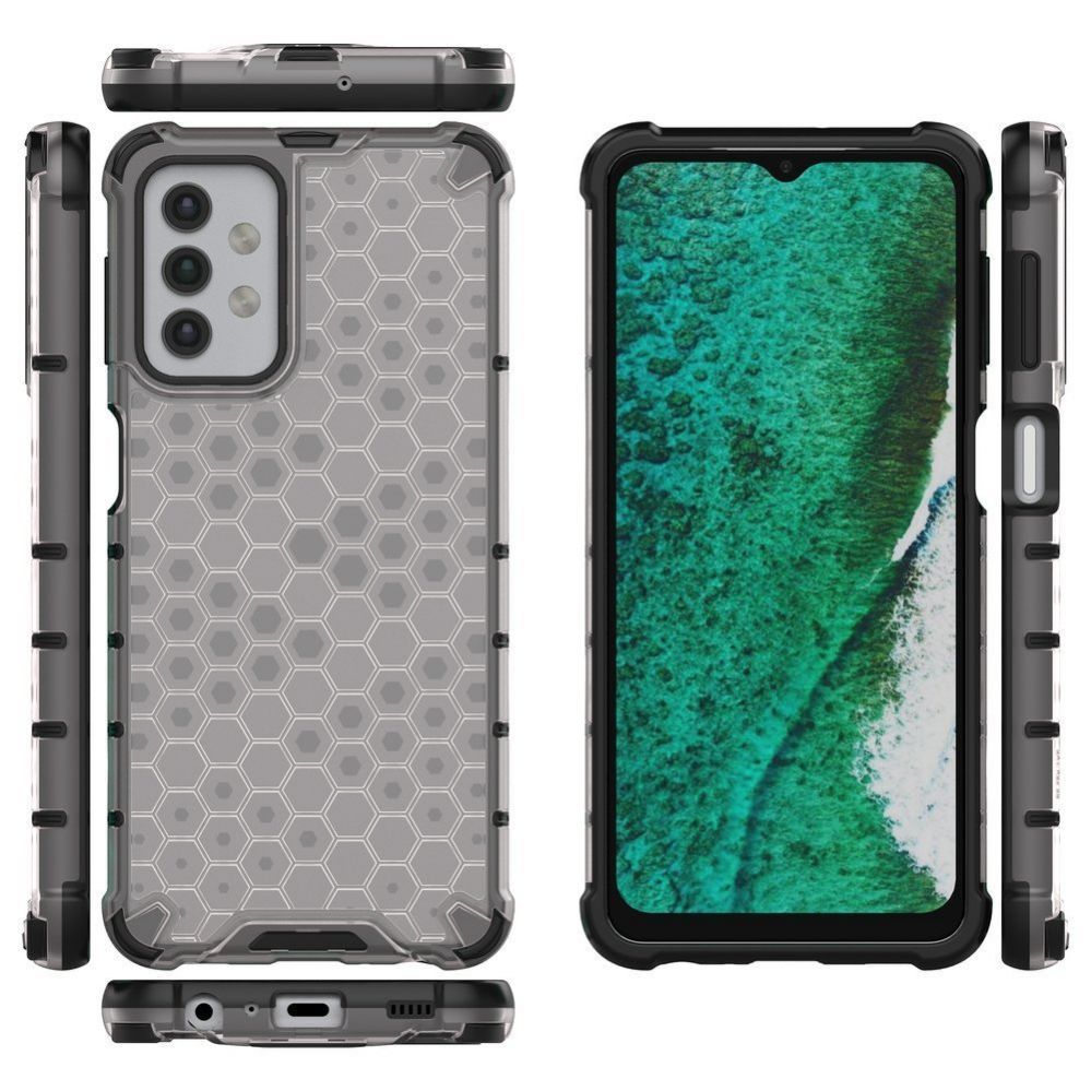 Aizmugurējais vāciņš Hurtel Honeycomb Case armor cover with TPU Bumper for Samsung Galaxy A32 5G transparent