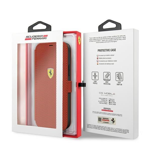Tagakaaned Ferrari Ferrari FESPEFLBKP12SRE iPhone 12 mini 5.4" red/red book On Track Perforated