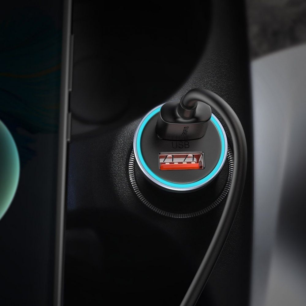 Adapter Baseus Baseus Golden Contactor Pro fast car charger 2x USB 40 W Quick Charge SCP FCP AFC + USB cable - USB Type C gray (TZCCJD-A0G)