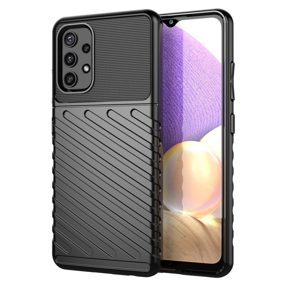 Aizmugurējais vāciņš Hurtel Thunder Case Flexible Tough Rugged Cover TPU Case for Samsung Galaxy A72 4G black