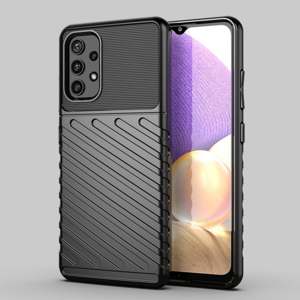 Aizmugurējais vāciņš Hurtel Thunder Case Flexible Tough Rugged Cover TPU Case for Samsung Galaxy A72 4G black