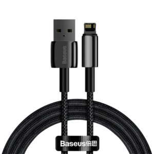 Kabelis Baseus  Baseus Tungsten USB - Lightning cable 2.4 A 1 m black (CALWJ-01)