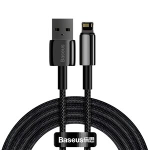 Kabelis Baseus  Baseus Tungsten USB - Lightning cable 2.4 A 2 m black (CALWJ-A01)