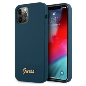 Aizmugurējais vāciņš Guess  Guess GUHCP12LLSLMGBL iPhone 12 Pro Max 6.7" blue/blue hardcase Metal Logo Script