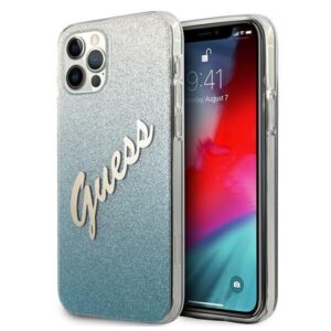 Aizmugurējais vāciņš Guess  Guess GUHCP12LPCUGLSBL iPhone 12 Pro Max 6.7" blue/blue hardcase Glitter Gradient Script 